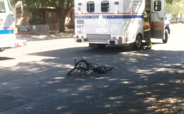 Bicyclist injured on Beauregard. (LIVE! Photo/John Basquez)