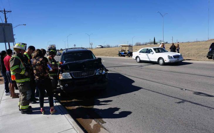 A crash in front of Central High School on Jan. 20, 2015. (LIVE! Photo/John Basquez)