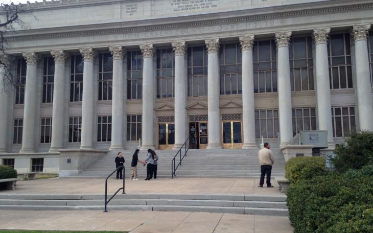 Members of Alvaro Carrillo&amp;#039;s family wait for others to emerge from the courthouse after day one of Daniel Uvalle&amp;#039;s trial. (LIVE! Photo/Chelsea Reinhard)