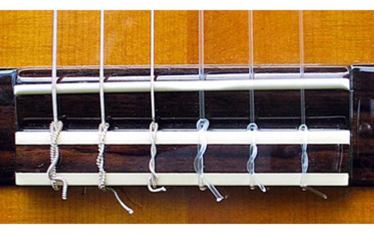 Nylon guitar strings are made from plastics derived from petroleum. (Photo courtesy of spytunes.com)