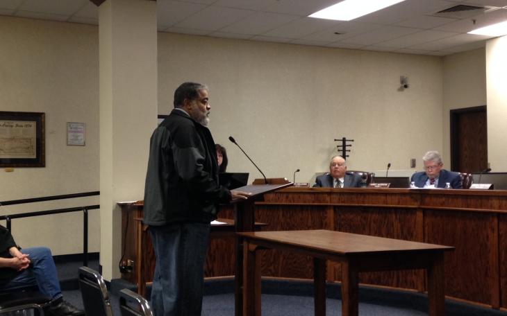Floyd Cryder provides feedback on the county's voting centers. (LIVE! Photo/Chelsea Reinhard)