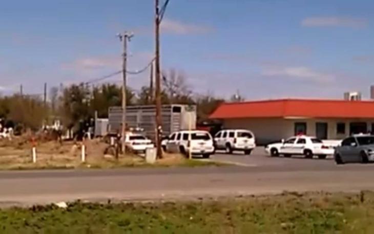 A screen shot of Will Esco&amp;#039;s video of the police shooting in Del Rio. (Facebook)
