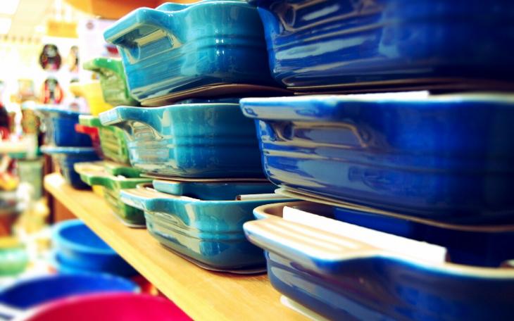 Baking dishes in all shapes, sizes and colors are available at Sugarbaker's Kitchen Emporium. (LIVE! Photo by Chelsea Schmid)