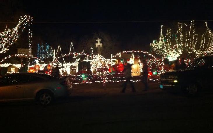 The Campos family decorates the lot next door to their home for the community (LIVE! photo by Lauren Lopez)
