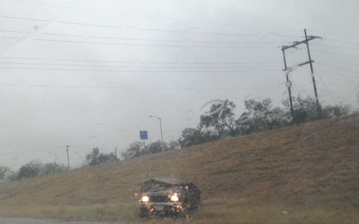 Rollover crash on Houston-Harte on Nov. 4, 2014. (LIVE! Photo/Chelsea Schmid)