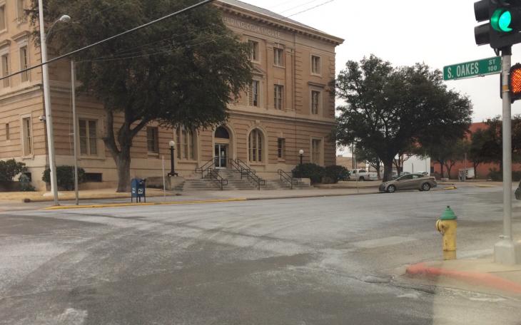 Early morning ice on the roads downtown. (LIVE! Photo/John Basquez)