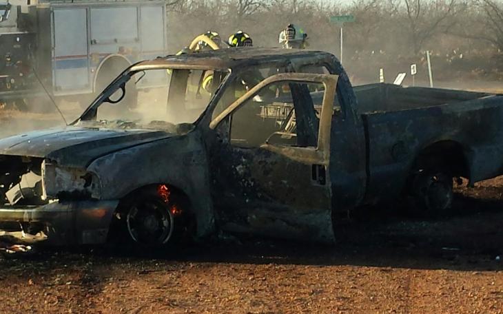 Another Pickup Burns to a Crisp on Feb. 10, 2015. (LIVE! Photo/Amanda Henson)