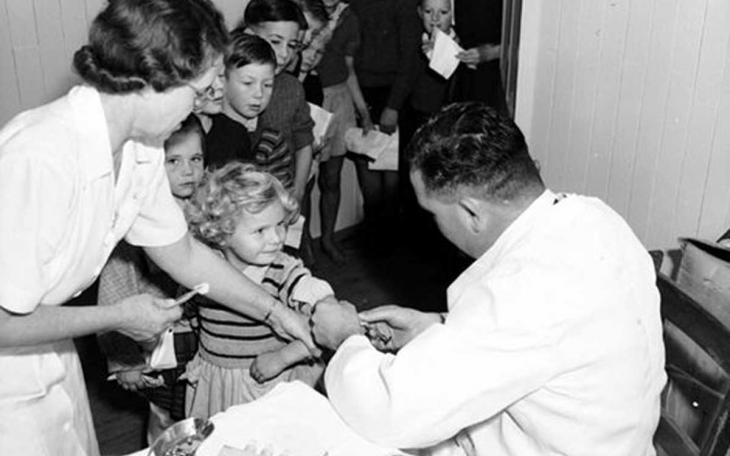 Immunization clinic, circa 1951 (contributed/Flickr)