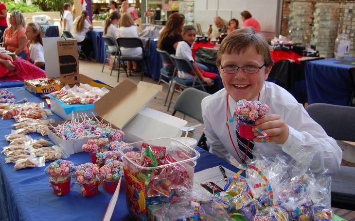 Jacob Flint and his candy store. (LIVE! Photo/Joe Hyde)