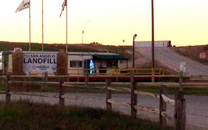 San Angelo's landfill at dusk. This is the entrance. (LIVE! Photo/Joe Hyde)