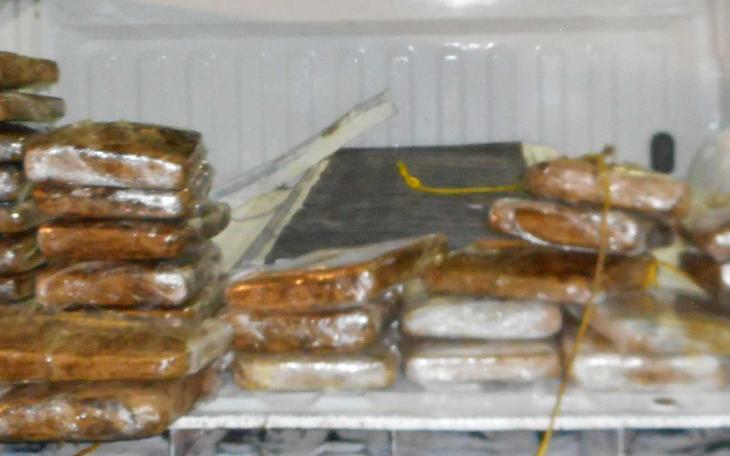 38 packages of marijuana hidden under the bed of a 2002 Ford F-150 pickup on Mar. 6, 2015. (Contributed/CBP)