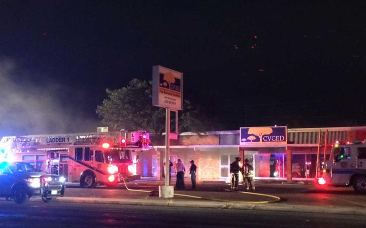 Medhab offices fire on Jan. 31, 2015 (LIVE Photo/John Basquez)