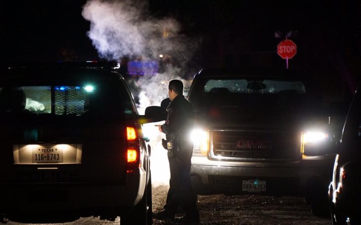 San Angelo police investigate a hit-and-run incident involving one of their own early Sunday morning on Westwood Dr. (LIVE! Photo/John Basquez)