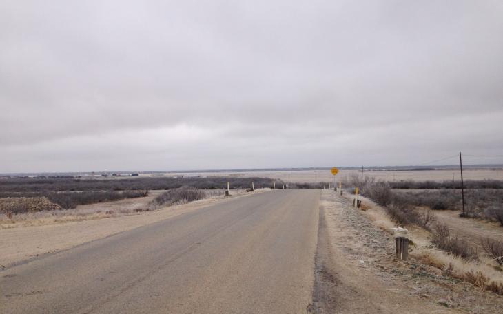 View from the top of Twin Buttes dam overlooking closed airport. (LIVE! photo by Joe Hyde)