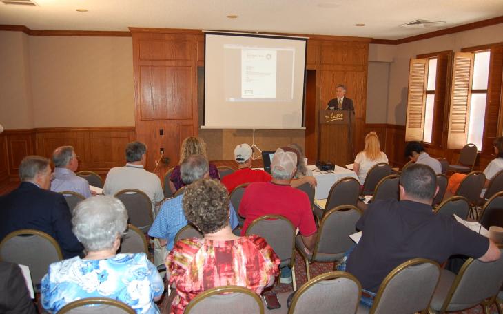 Bob Gregory, CEO of Texas Disposal Systems, explains what is wrong with the City's proposed new contract with Republic Services. (LIVE! Photo/Joe Hyde)