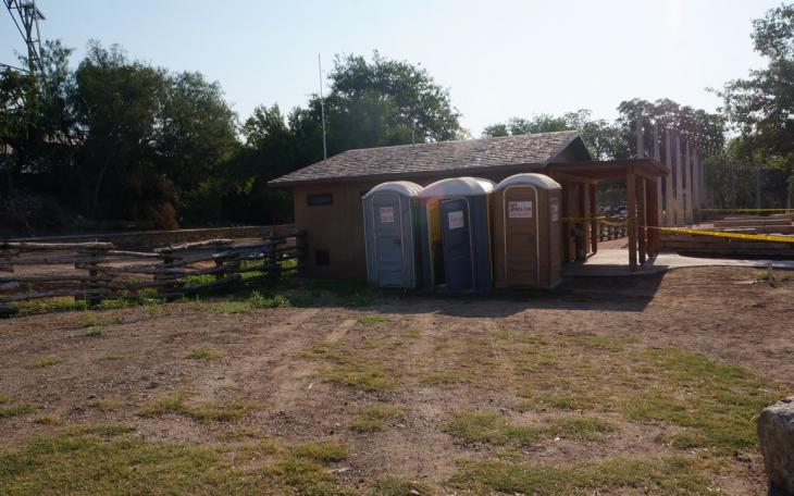 Port-a-potties at the Bosque. (LIVE! Photo/John Basquez)