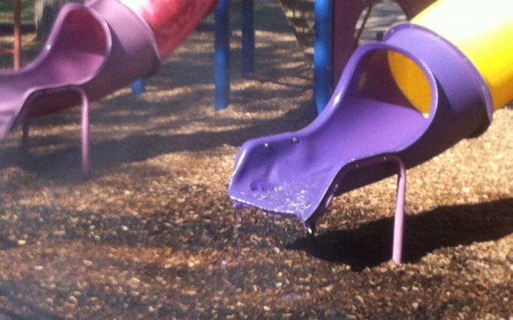 Playground fire at Reagan Elementary. (LIVE! Photo/John Basquez)