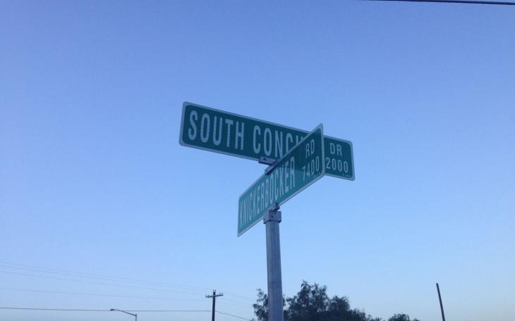 The intersection of South Concho and Knickerbocker, near where the police investigation began. (LIVE! Photo/Joe Hyde)