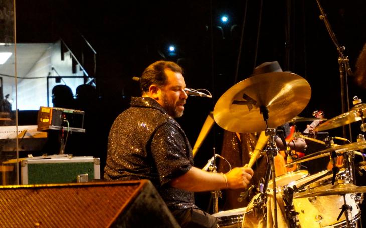 Former San Angelo Police Chief Tim Vasquez performing with Funky Munky