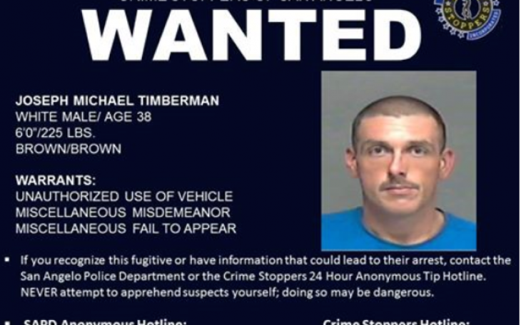 Joseph Timberman is wanted on multiple felonies.