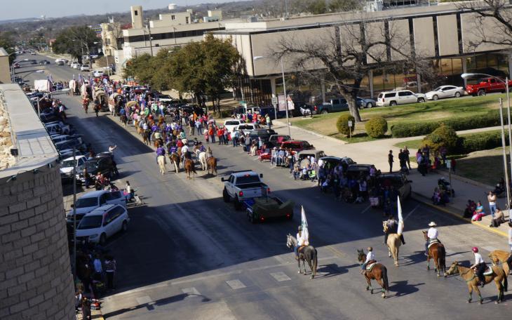 The rooftop view of the parade from Tom Green County Library