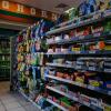 Candy bars and other sweets are displayed in the candy aisle of a convenience store in Austin on March 11, 2026. Beginning April 1, people will not be allowed to purchase candy and certain sweetened beverages using SNAP benefits.
