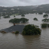 A house in shown under water after flooding near Boerne on July 16, 2026.