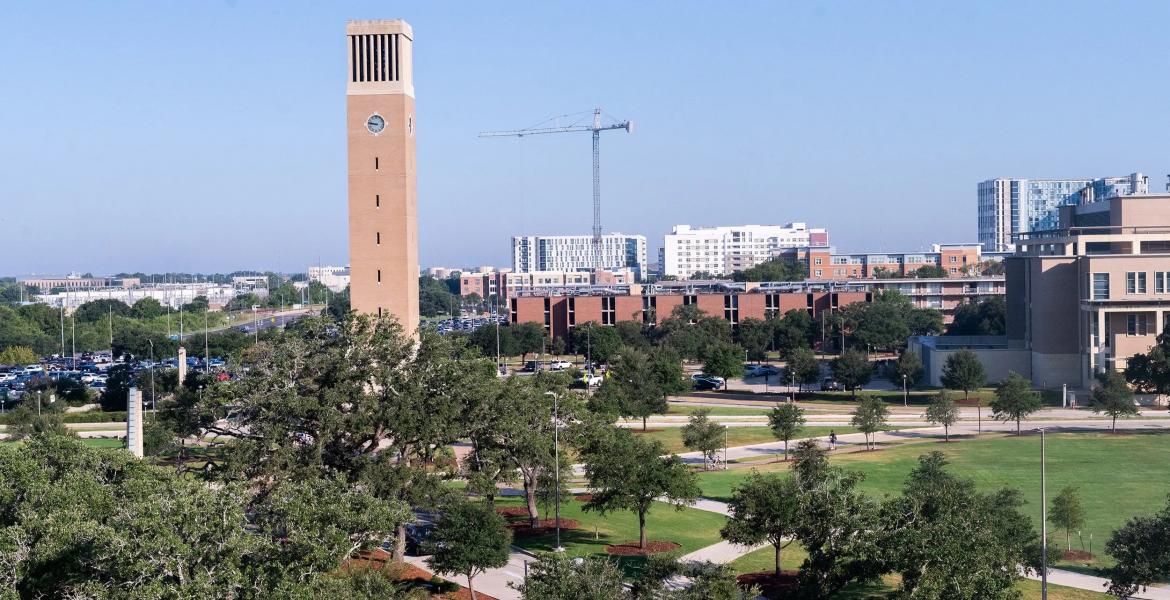 The Texas A&amp;M University bell tower is seen on Aug. 21, 2024, in College Station.