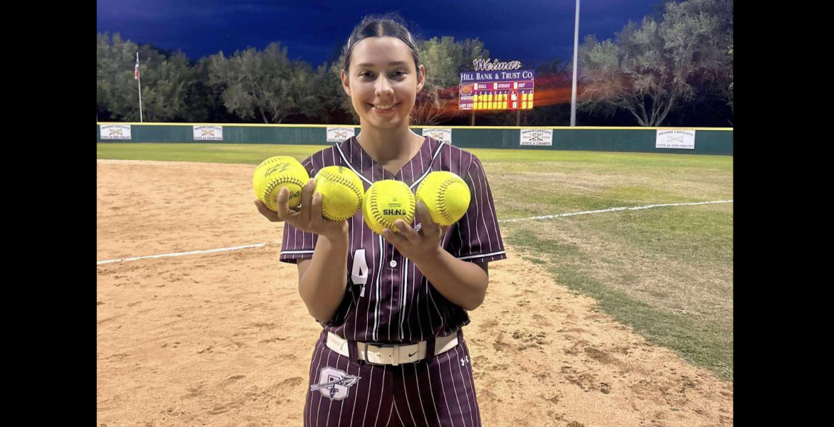 Ganado High School junior Kalyn Benavides had a historic game Tuesday with four home runs in a 16-0 win over Weimar.